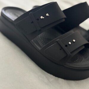 CROCS  Women’s Brooklyn Low Wedge Sandals from Finish Line